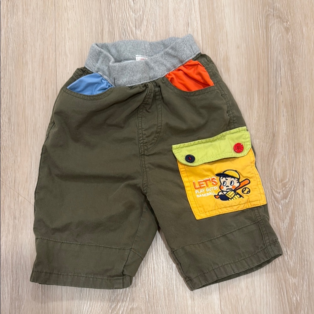 Free Ship with 2️⃣ - Casual Green and Orange Relaxed Fit Shorts